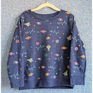 Cat & Jack Toddler Size 5T Space Planets Dark Blue Crew Neck Sweatshirt